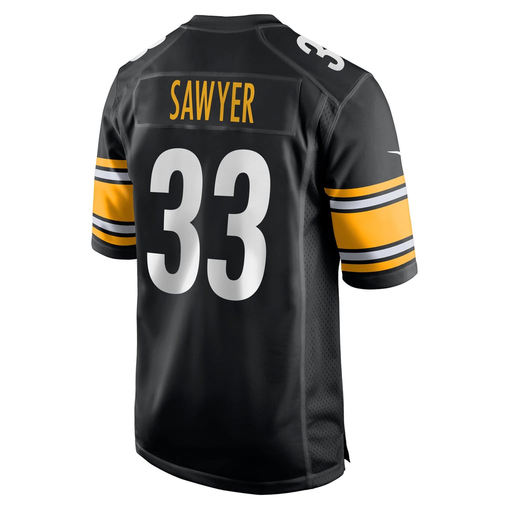 Men's Pittsburgh Steelers Jack Sawyer Black Team Game Jersey