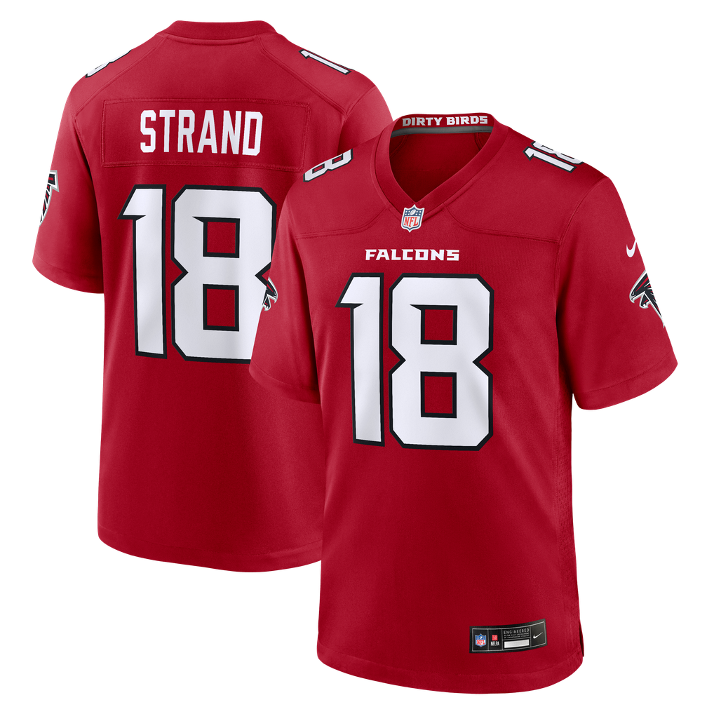 Men's Atlanta Falcons Jack Strand Red Team Game Jersey