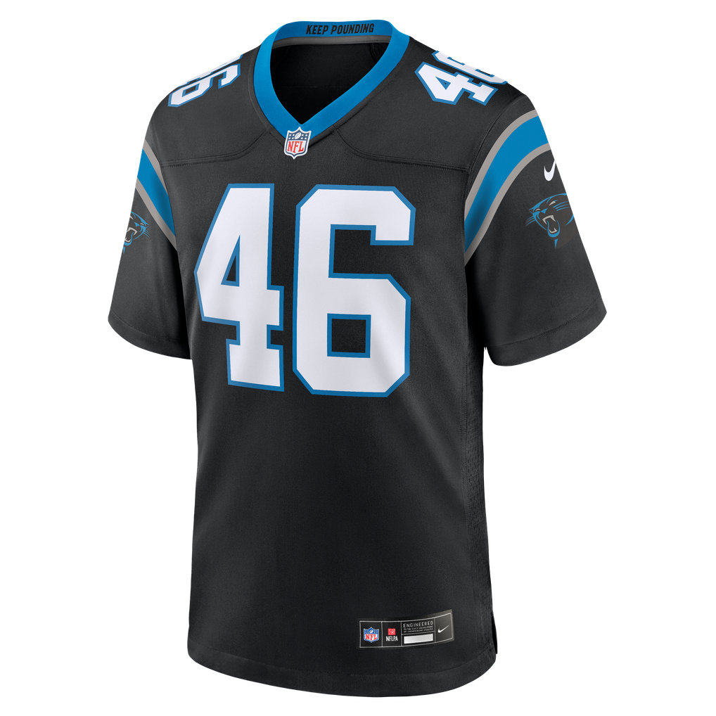 Men's Carolina Panthers Jackson Kuwatch Black Team Game Jersey