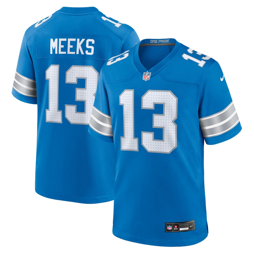 Men's Detroit Lions Jackson Meeks Blue Team Game Jersey