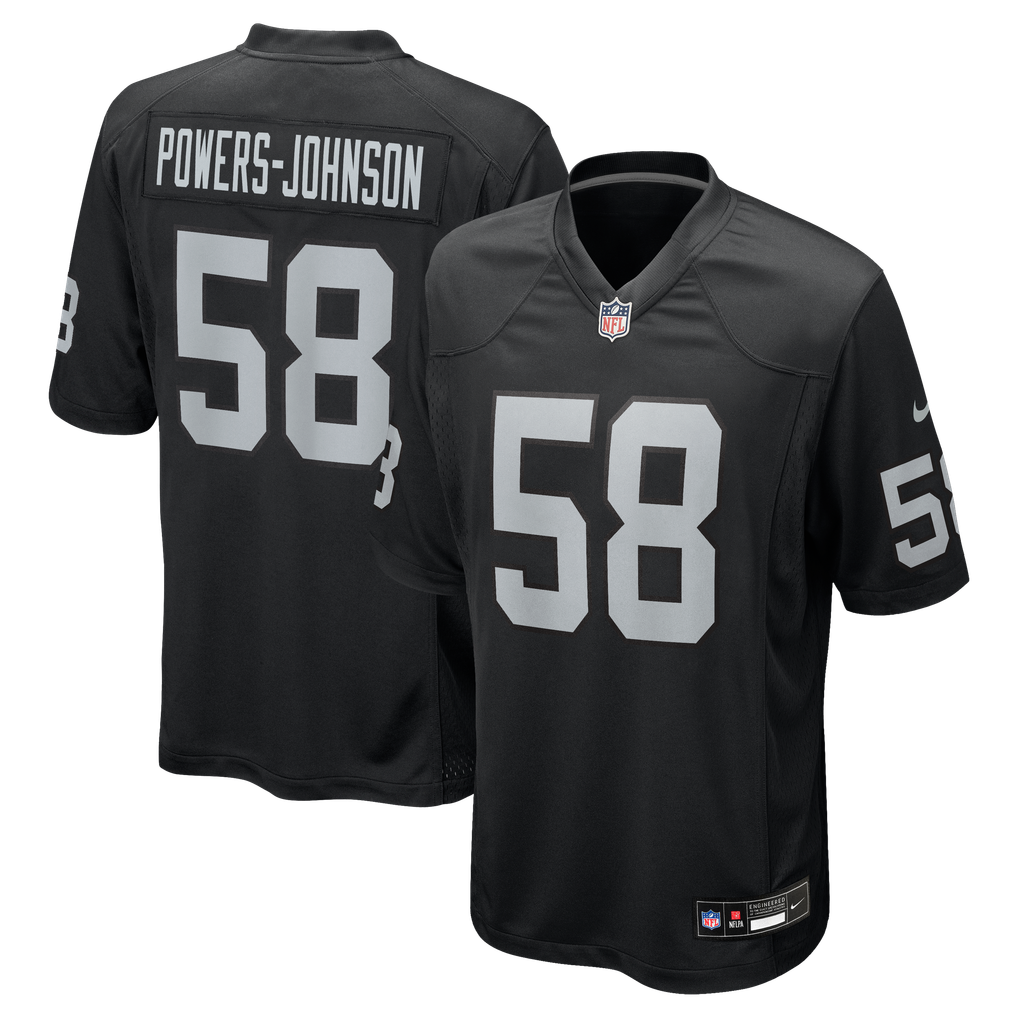 Men's Las Vegas Raiders Jackson Powers-Johnson Black Team Game Jersey