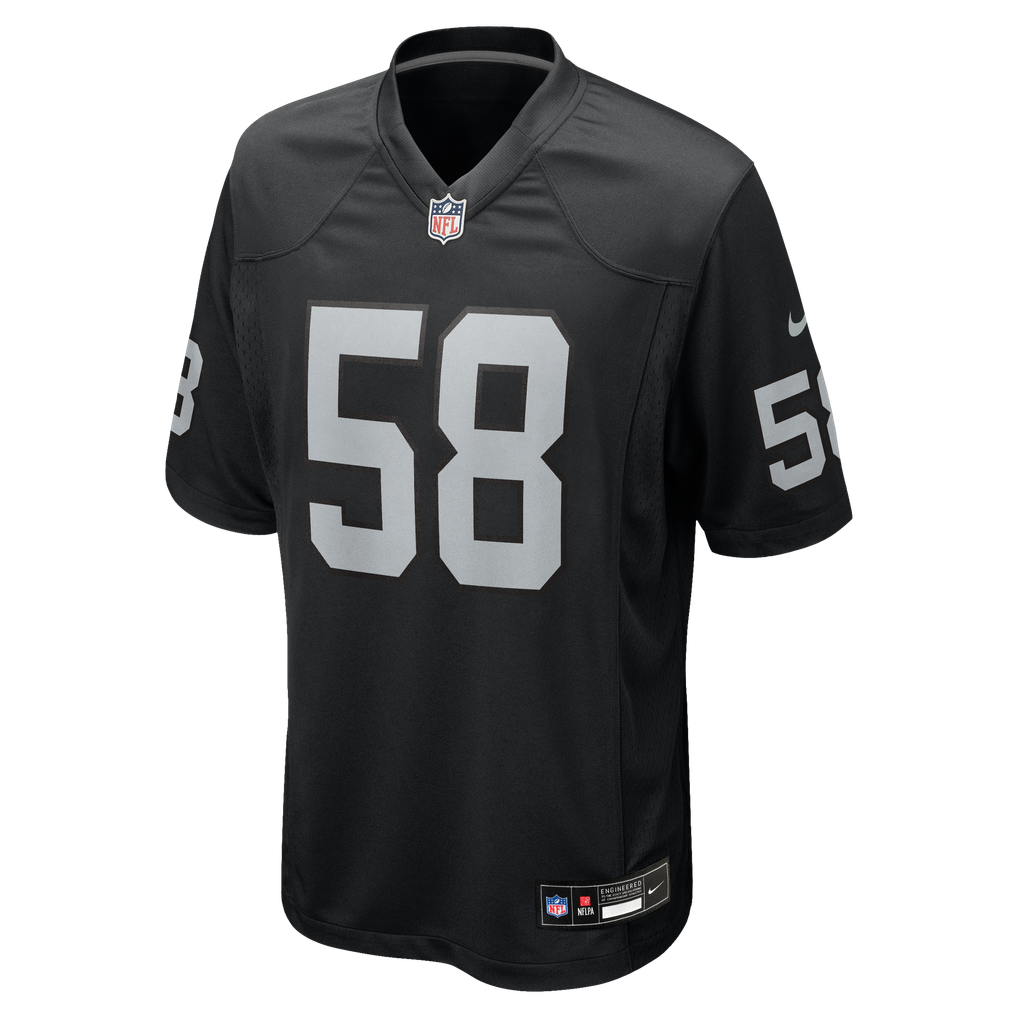Men's Las Vegas Raiders Jackson Powers-Johnson Black Team Game Jersey