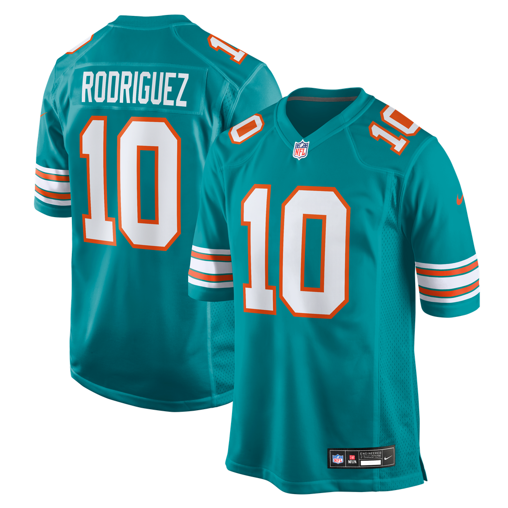 Men's Miami Dolphins Jacob Rodriguez Aqua Alternate Game Jersey