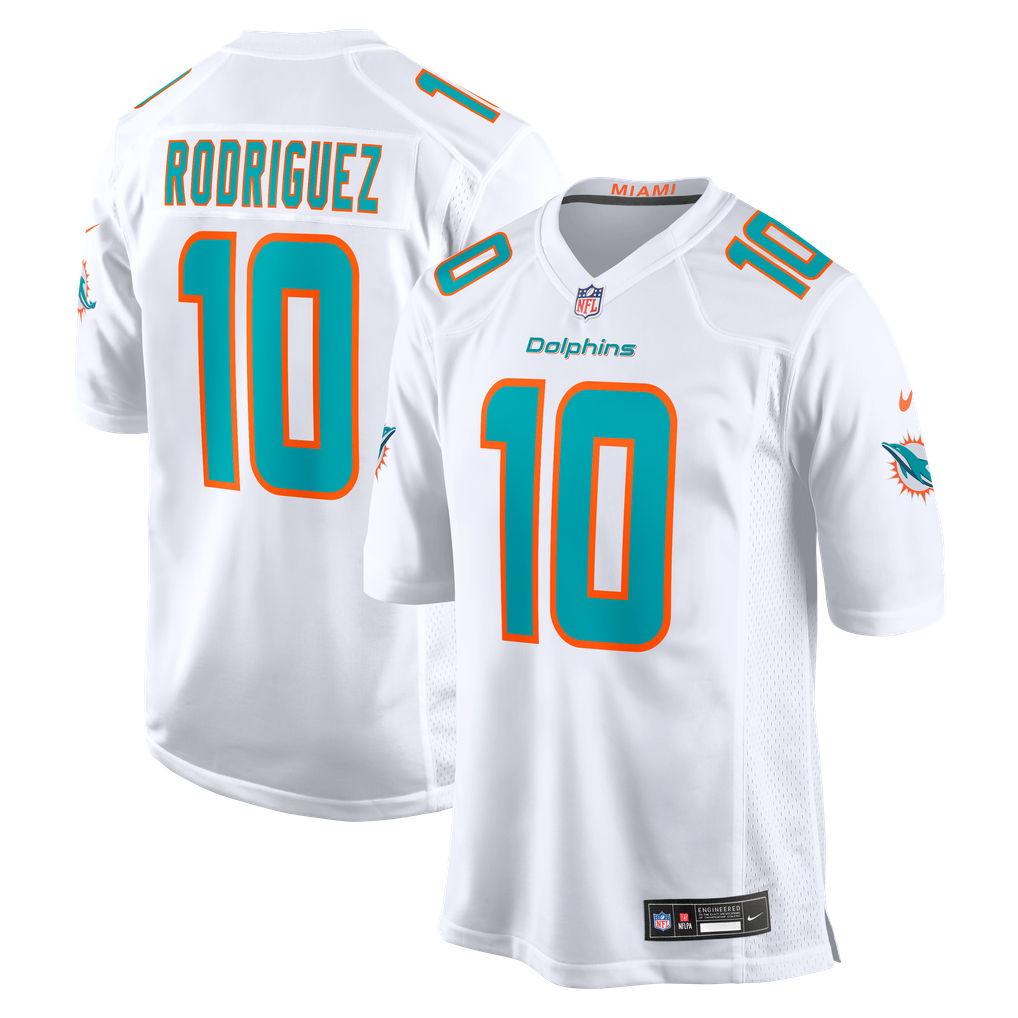 Men's Miami Dolphins Jacob Rodriguez White Game Jersey
