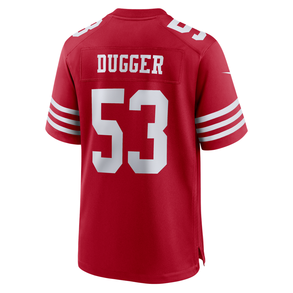 Men's San Francisco 49ers Jaden Dugger Scarlet Team Game Jersey