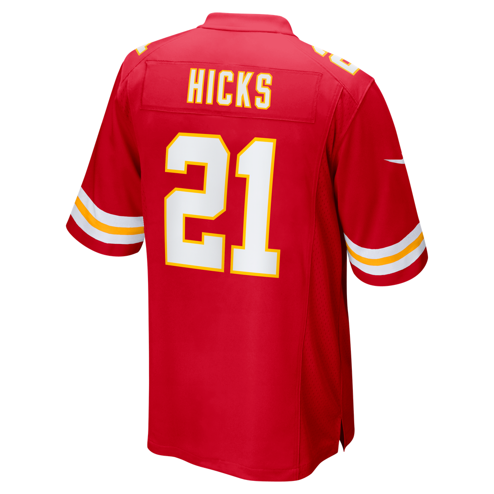 Men's Kansas City Chiefs Jaden Hicks Red Game Jersey