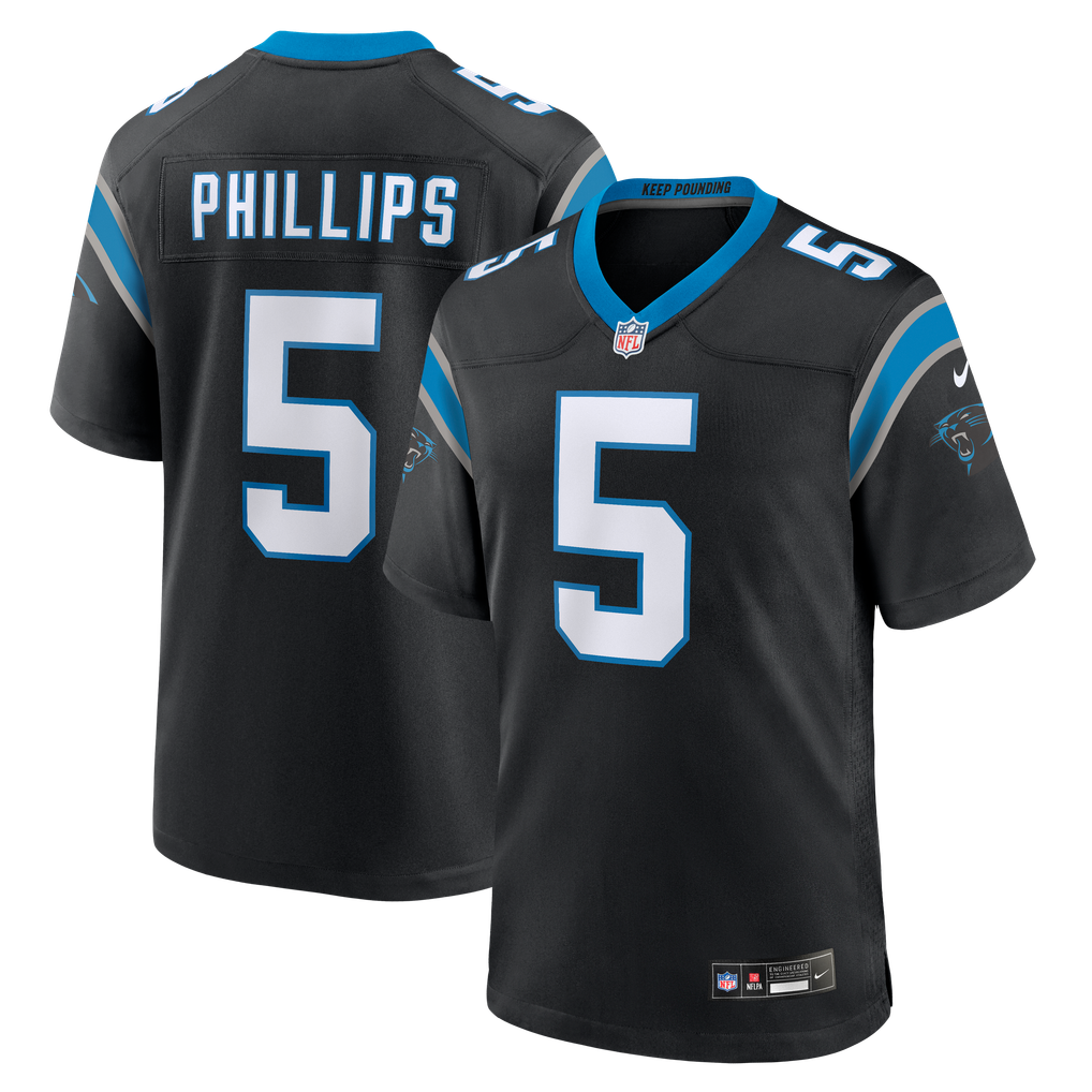 Men's Carolina Panthers Jaelan Phillips Black Game Jersey