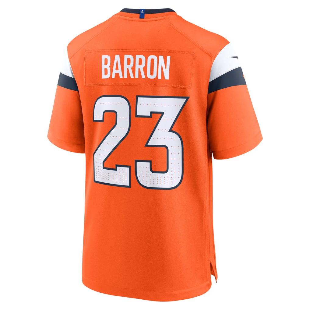 Men's Denver Broncos Jahdae Barron Orange Game Player Jersey