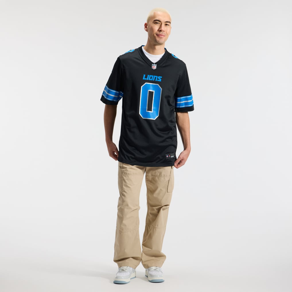Men's Detroit Lions Jahmyr Gibbs Black 2nd Alternate Game Player Jersey
