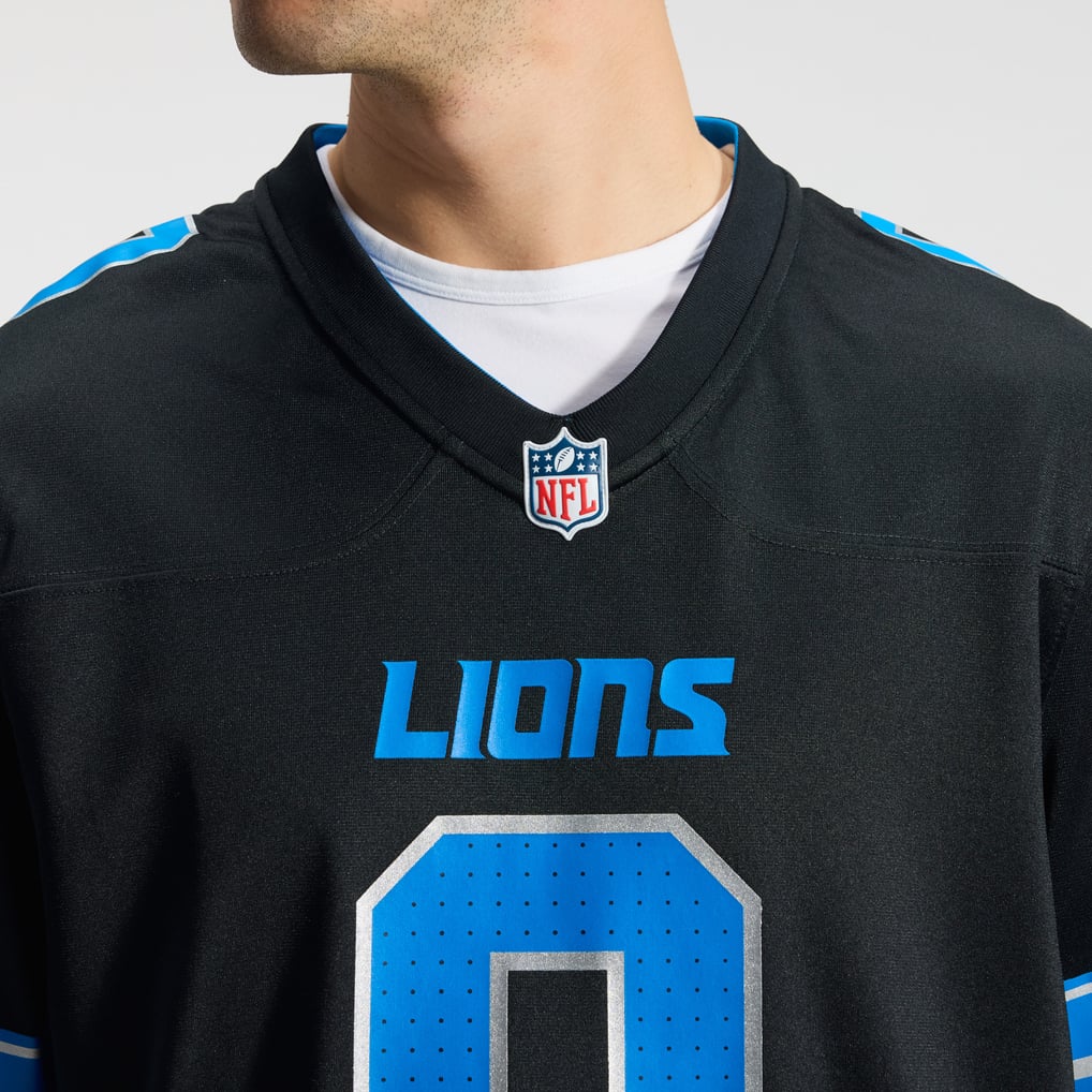 Men's Detroit Lions Jahmyr Gibbs Black 2nd Alternate Game Player Jersey