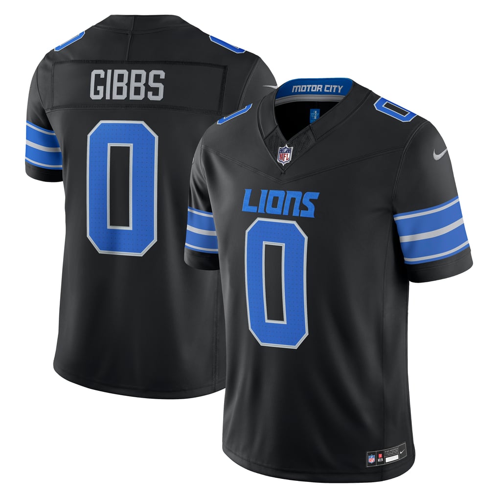 Men's Detroit Lions Jahmyr Gibbs Black Alternate Vapor F.U.S.E. Stitched Limited Jersey
