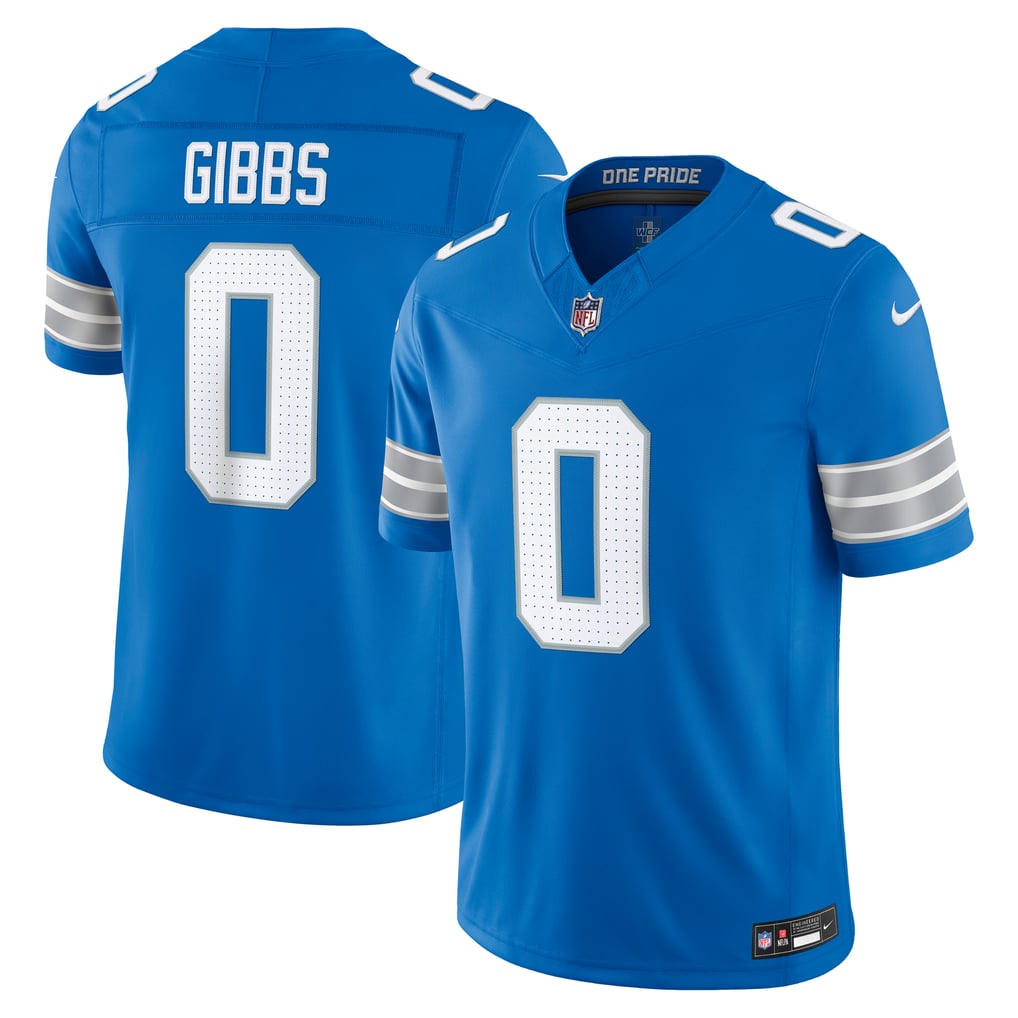 Men's Detroit Lions Jahmyr Gibbs Blue Team Vapor F.U.S.E. Stitched Limited Jersey