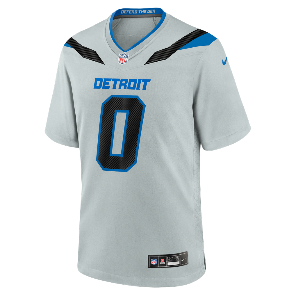 Men's Detroit Lions Jahmyr Gibbs Silver 2026 Rivalries Collection Game Jersey