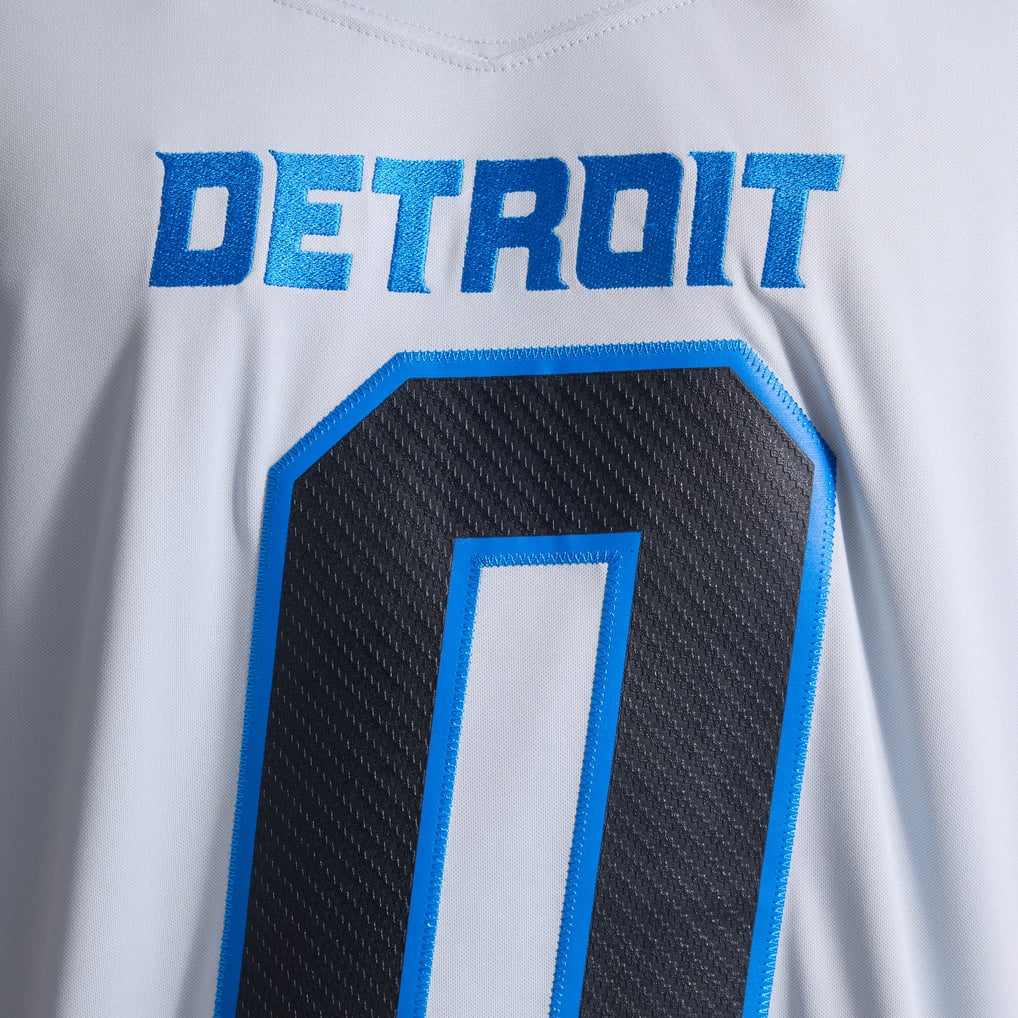 Men's Detroit Lions Jahmyr Gibbs Silver 2026 Rivalries Collection Stitched Limited Jersey