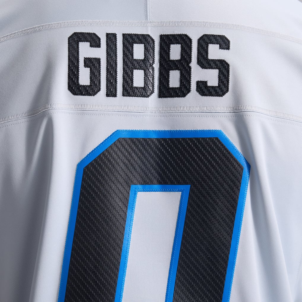 Men's Detroit Lions Jahmyr Gibbs Silver 2026 Rivalries Collection Stitched Limited Jersey