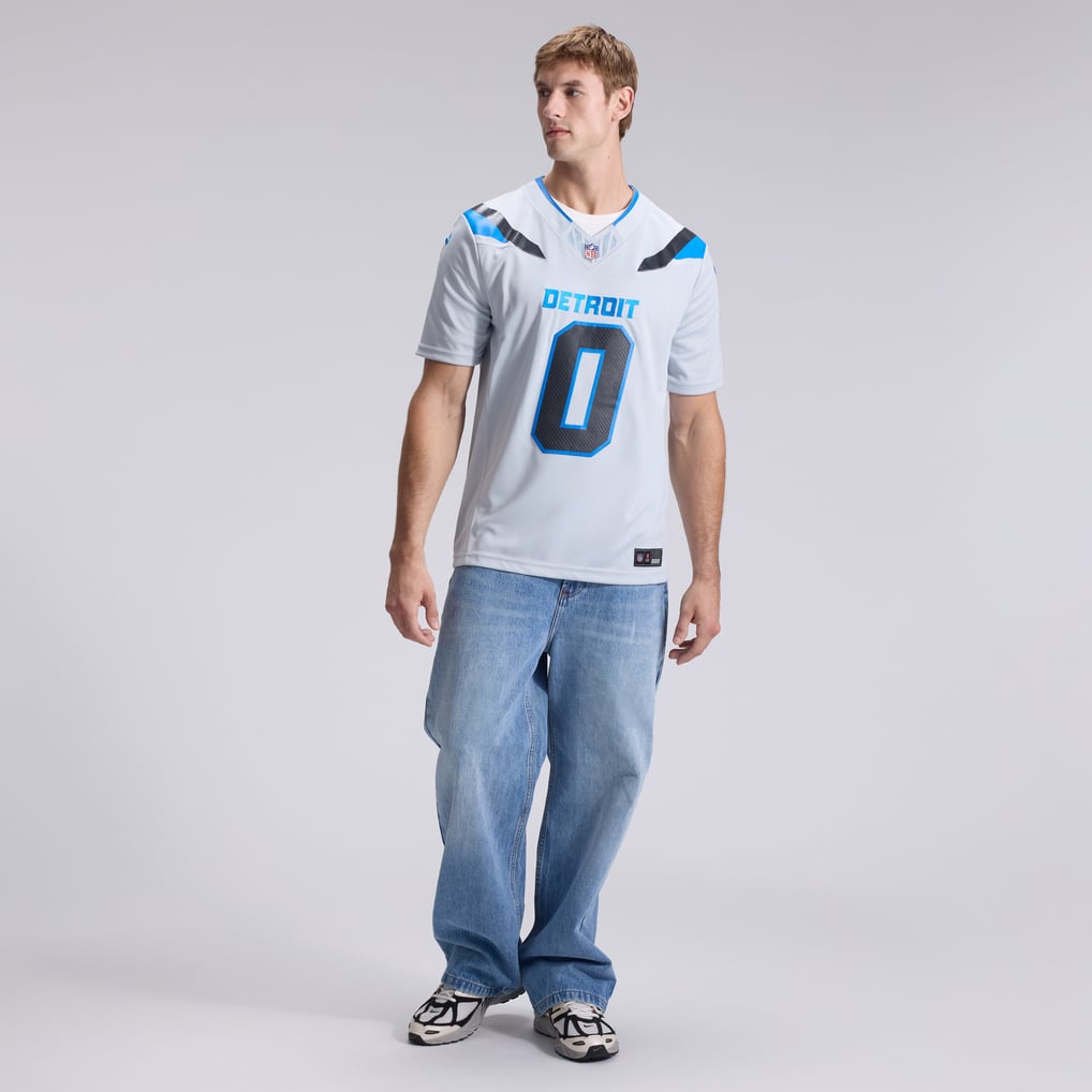 Men's Detroit Lions Jahmyr Gibbs Silver 2026 Rivalries Collection Stitched Limited Jersey