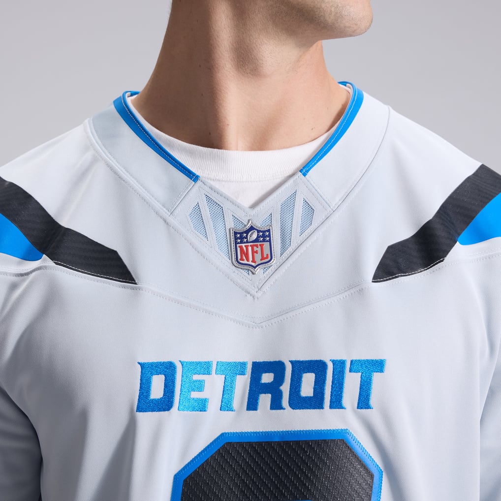 Men's Detroit Lions Jahmyr Gibbs Silver 2026 Rivalries Collection Stitched Limited Jersey