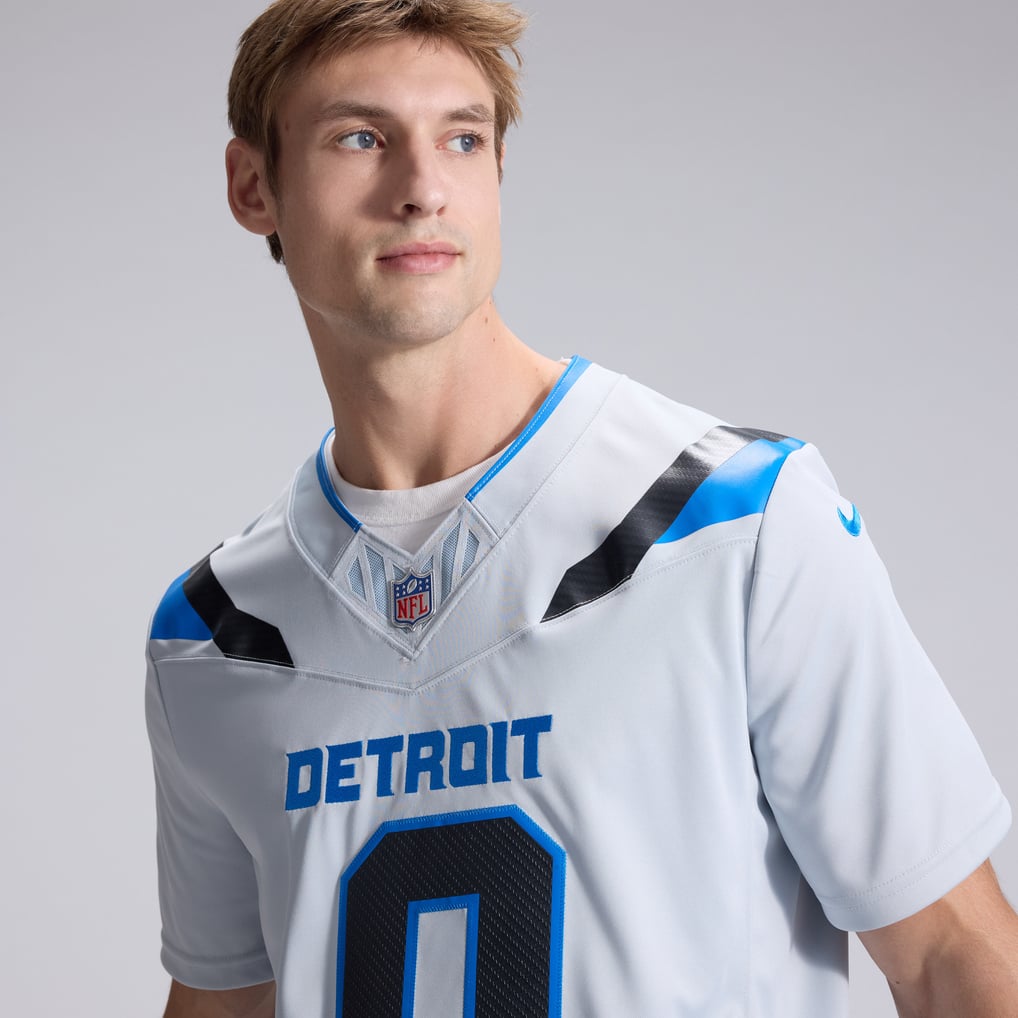 Men's Detroit Lions Jahmyr Gibbs Silver 2026 Rivalries Collection Stitched Limited Jersey