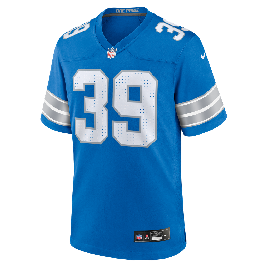 Men's Detroit Lions Jake Bates Blue Team Game Jersey