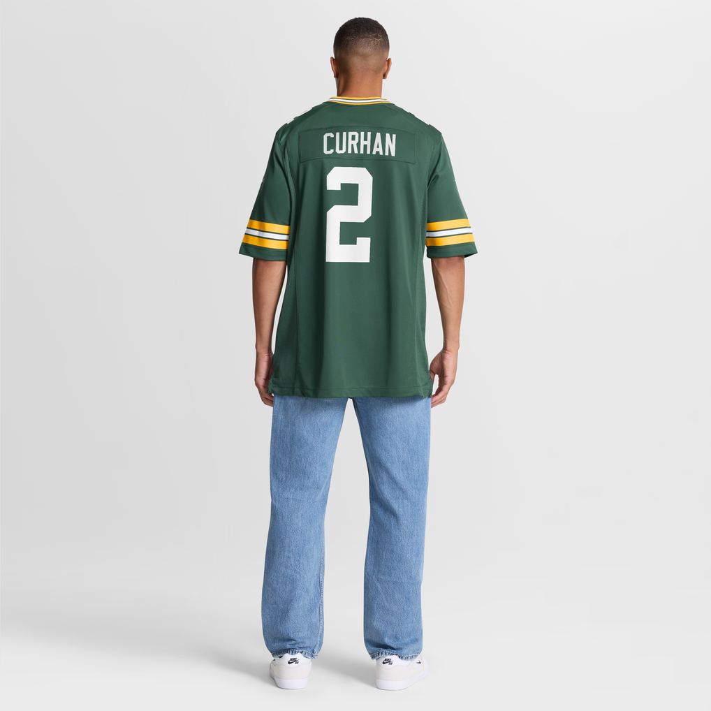 Men's Green Bay Packers Jake Curhan Green Team Game Jersey