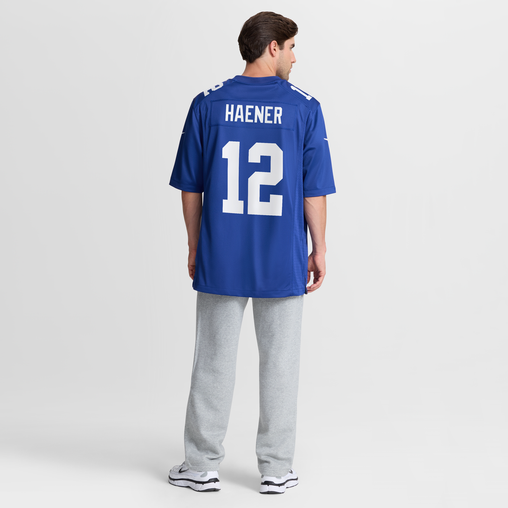 Men's New York Giants Jake Haener Royal Team Game Jersey
