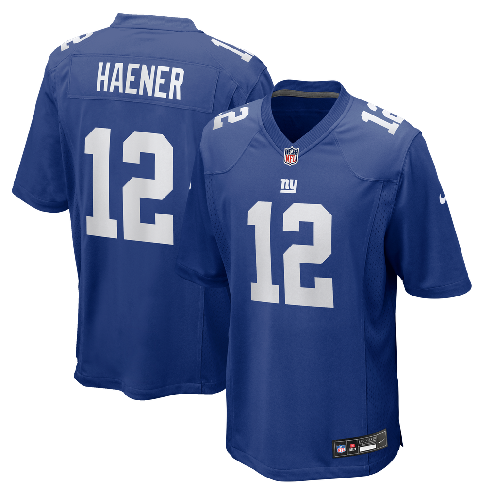 Men's New York Giants Jake Haener Royal Team Game Jersey