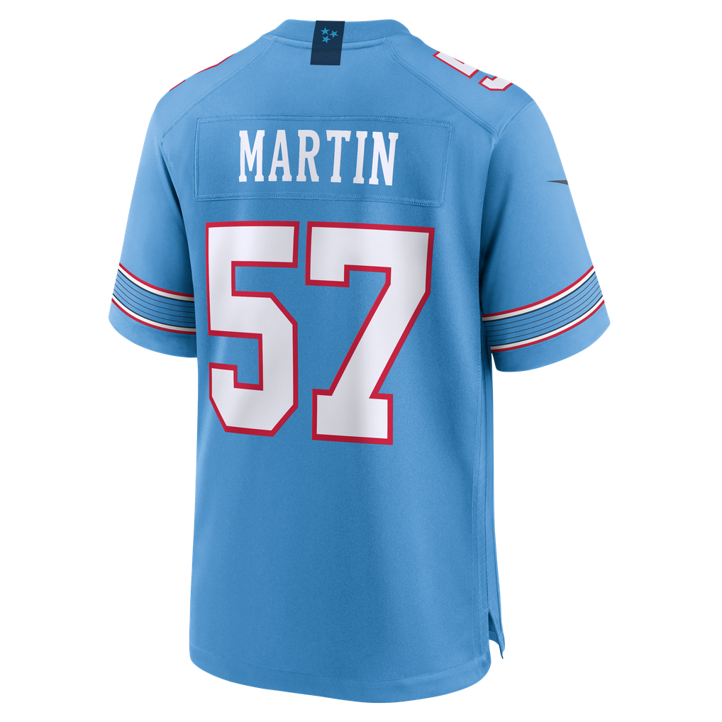 Men's Tennessee Titans Jake Martin Light Blue Team Game Jersey