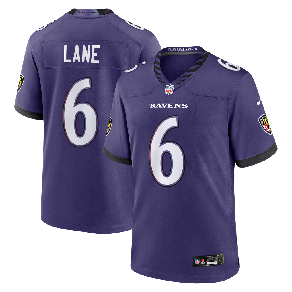 Men's Baltimore Ravens Ja'Kobi Lane Purple Team Game Jersey