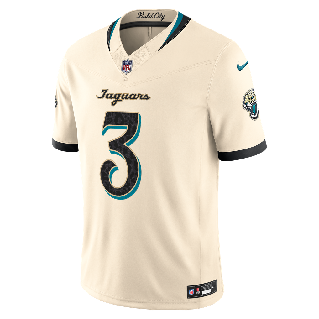 Men's Jacksonville Jaguars Jakobi Meyers Natural 2026 Rivalries Collection Stitched Limited Jersey