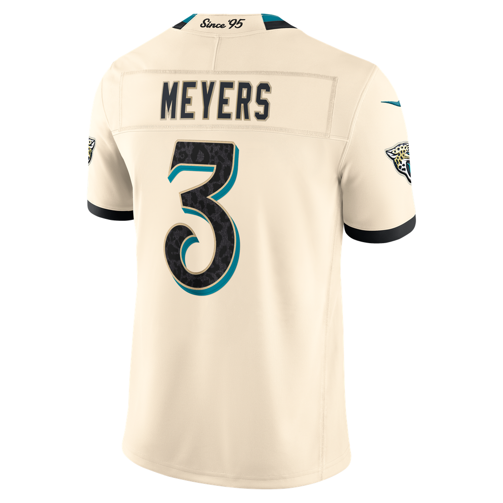 Men's Jacksonville Jaguars Jakobi Meyers Natural 2026 Rivalries Collection Stitched Limited Jersey