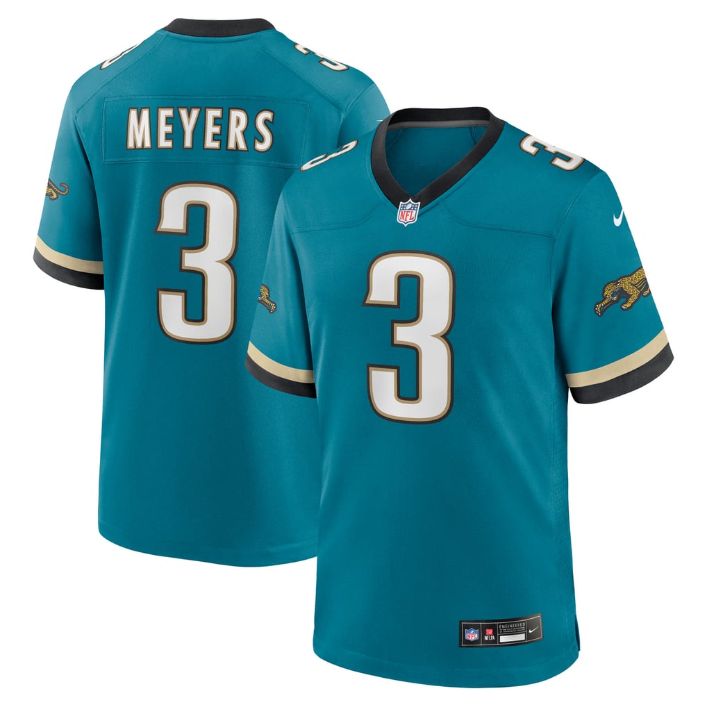 Men's Jacksonville Jaguars Jakobi Meyers Teal Alternate 2 Prowler Throwback Game Jersey