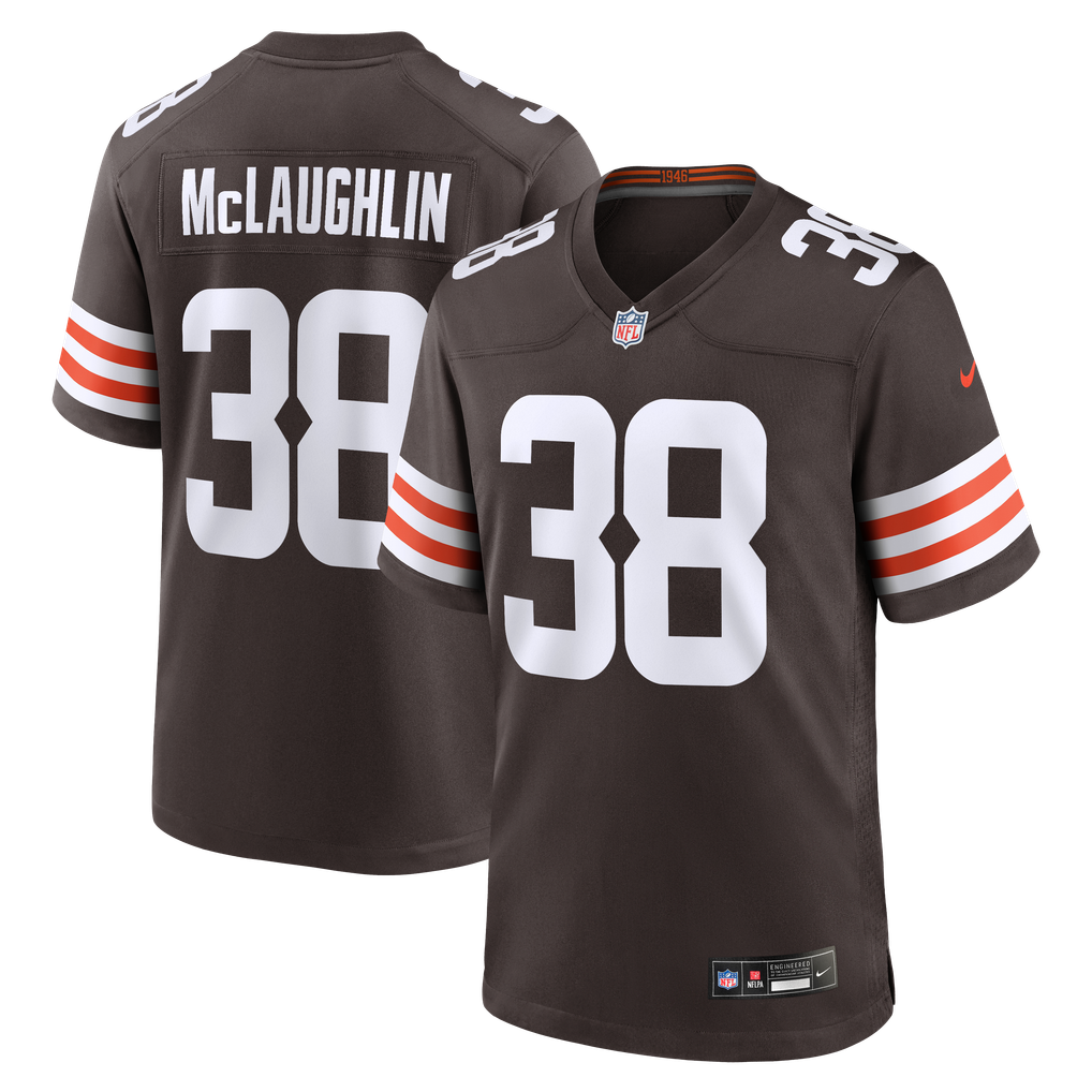 Men's Cleveland Browns Jaleel McLaughlin Brown Team Game Jersey