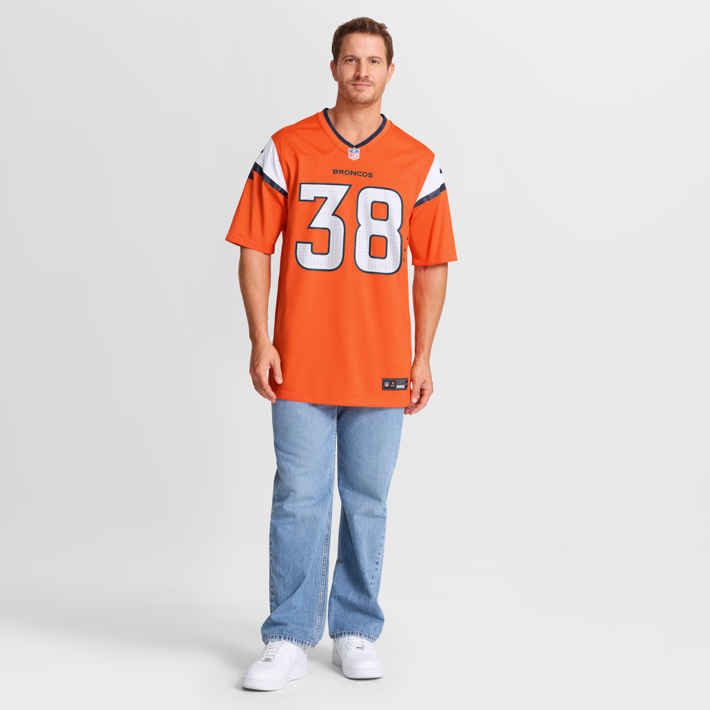 Men's Denver Broncos Jaleel McLaughlin Orange Team Game Jersey