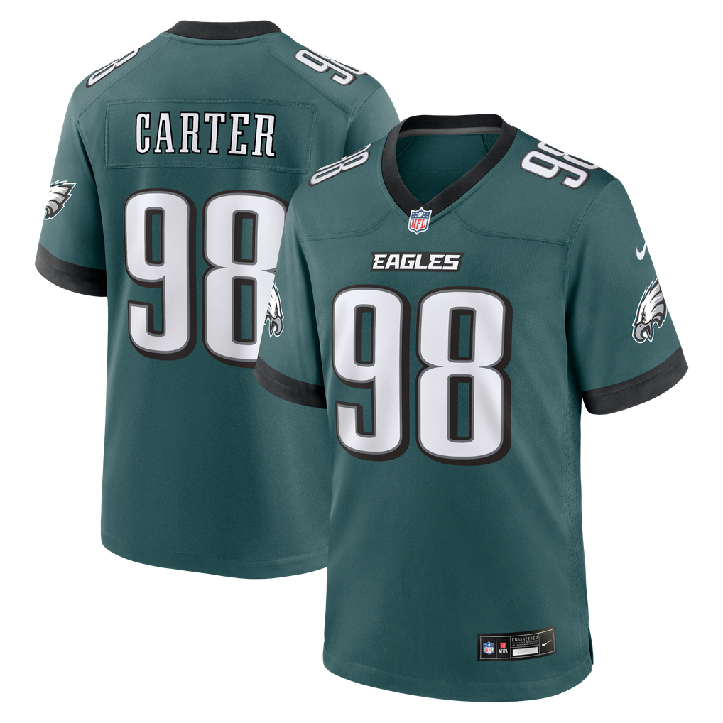 Men's Philadelphia Eagles Jalen Carter Midnight Green Team Game Jersey