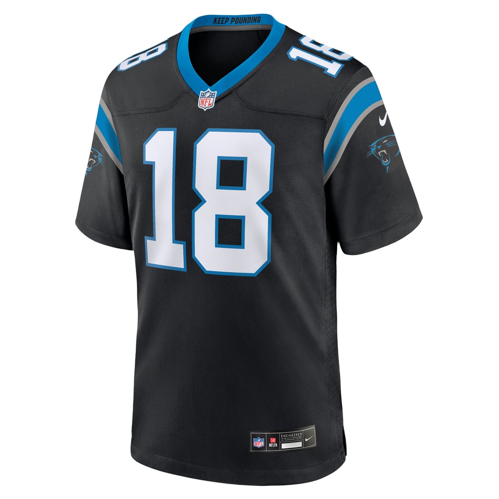 Men's Carolina Panthers Jalen Coker Black Team Game Jersey