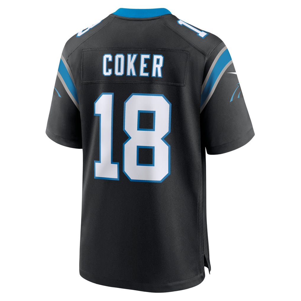 Men's Carolina Panthers Jalen Coker Black Team Game Jersey