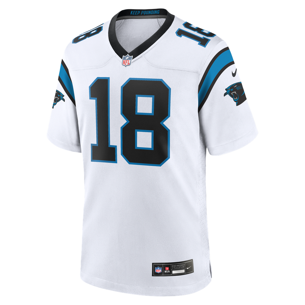 Men's Carolina Panthers Jalen Coker White Game Jersey