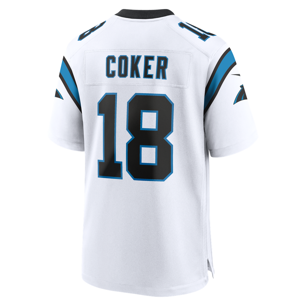 Men's Carolina Panthers Jalen Coker White Game Jersey