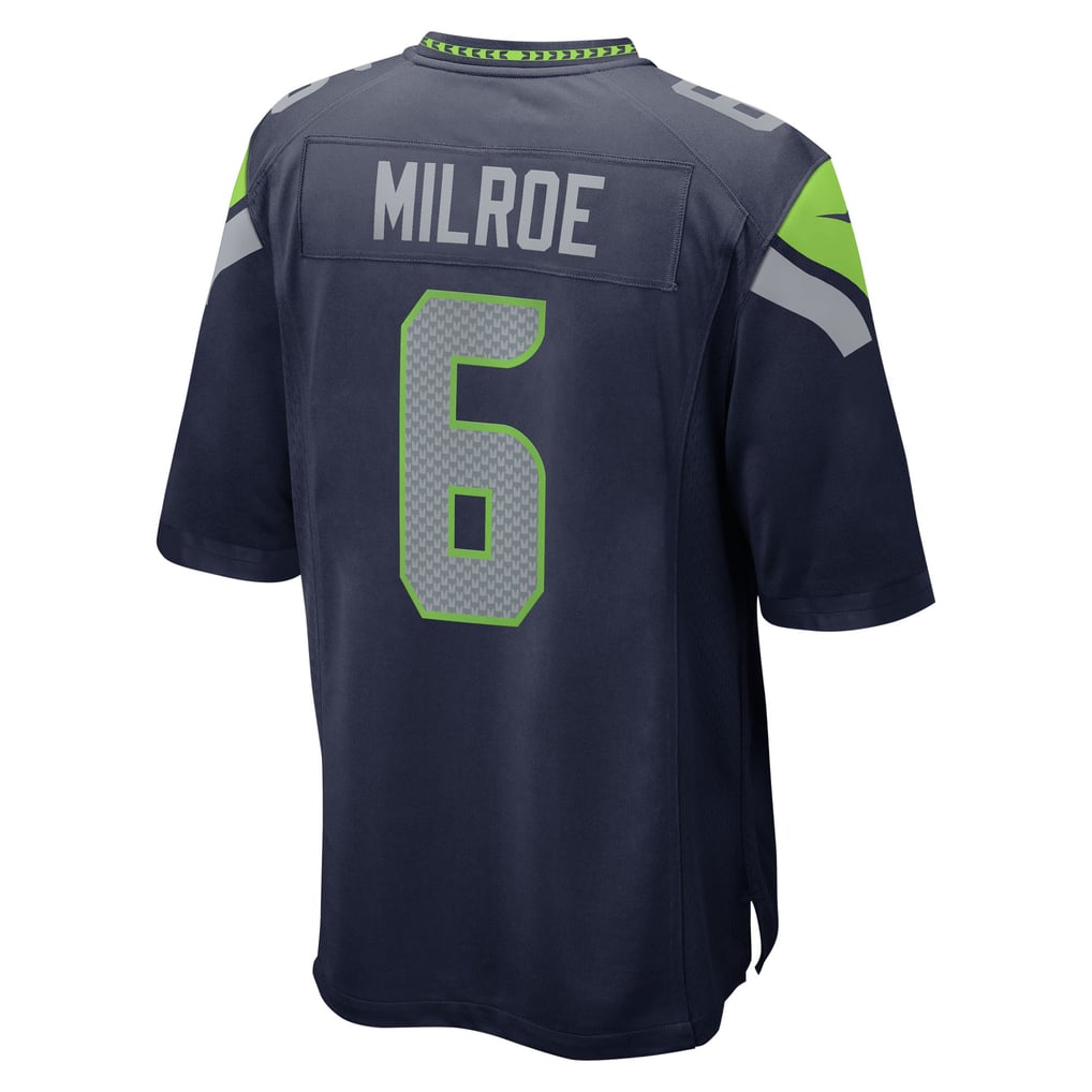 Men's Seattle Seahawks Jalen Milroe College Navy 2025 NFL Draft Game Jersey