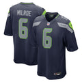 Men's Seattle Seahawks Jalen Milroe College Navy 2025 NFL Draft Game Jersey