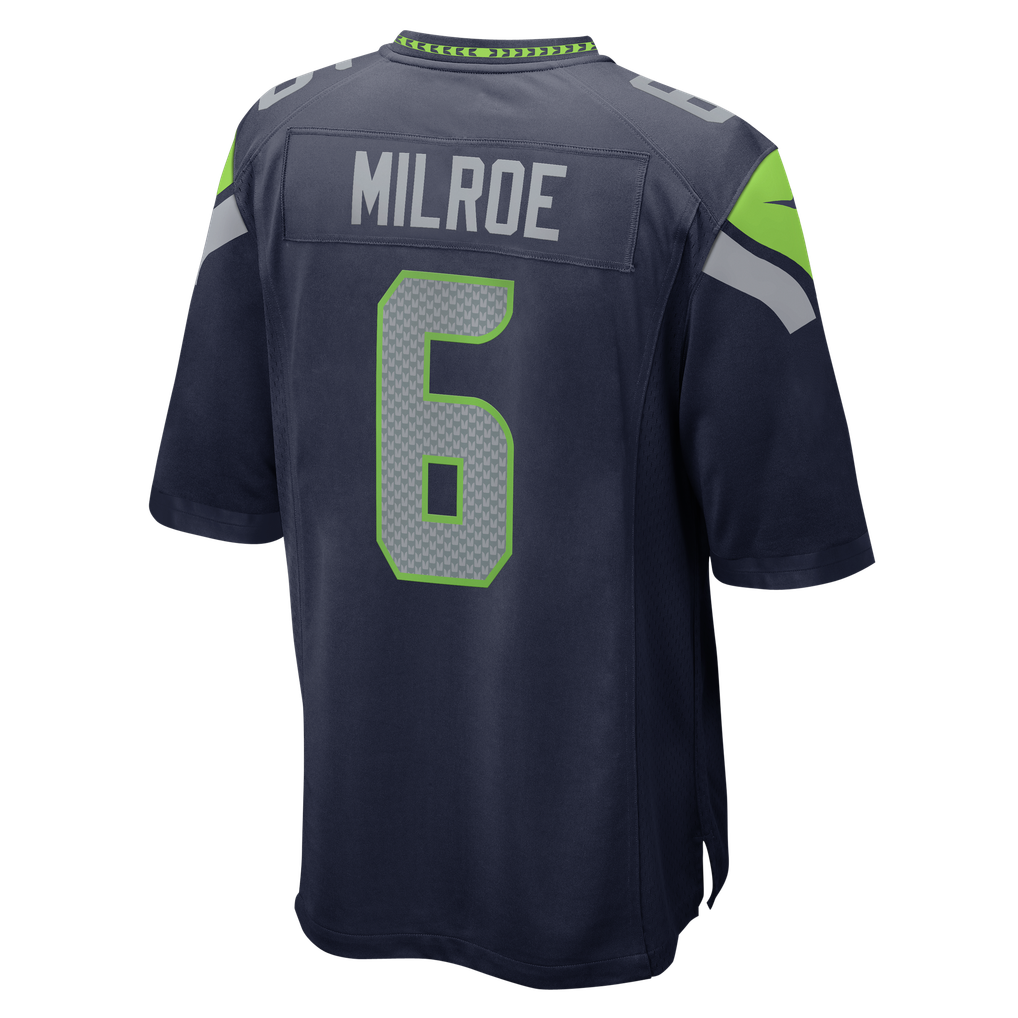 Men's Seattle Seahawks Jalen Milroe College Navy Team Game Jersey