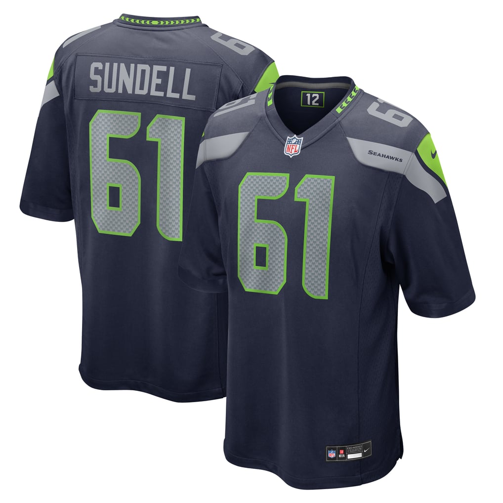Men's Seattle Seahawks Jalen Sundell College Navy Game Jersey