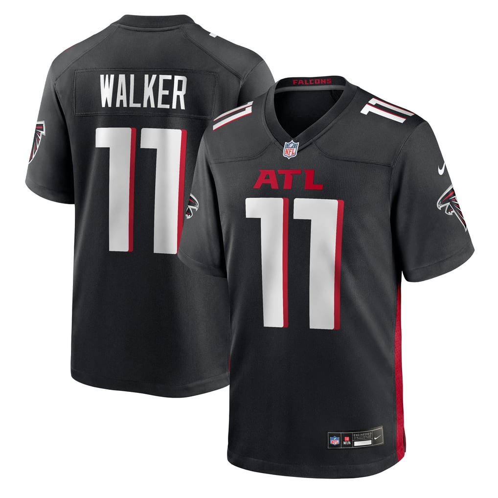 Men's Atlanta Falcons Jalon Walker Black Team Game Jersey