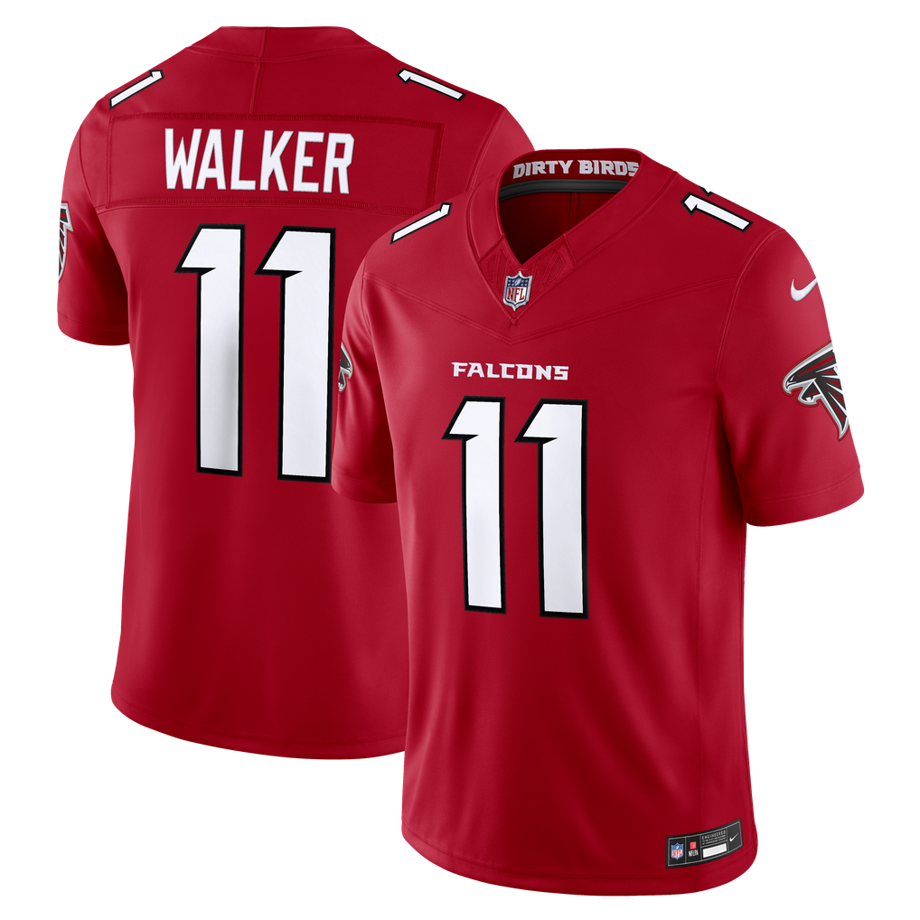 Men's Atlanta Falcons Jalon Walker Red Team Vapor F.U.S.E. Stitched Limited Jersey