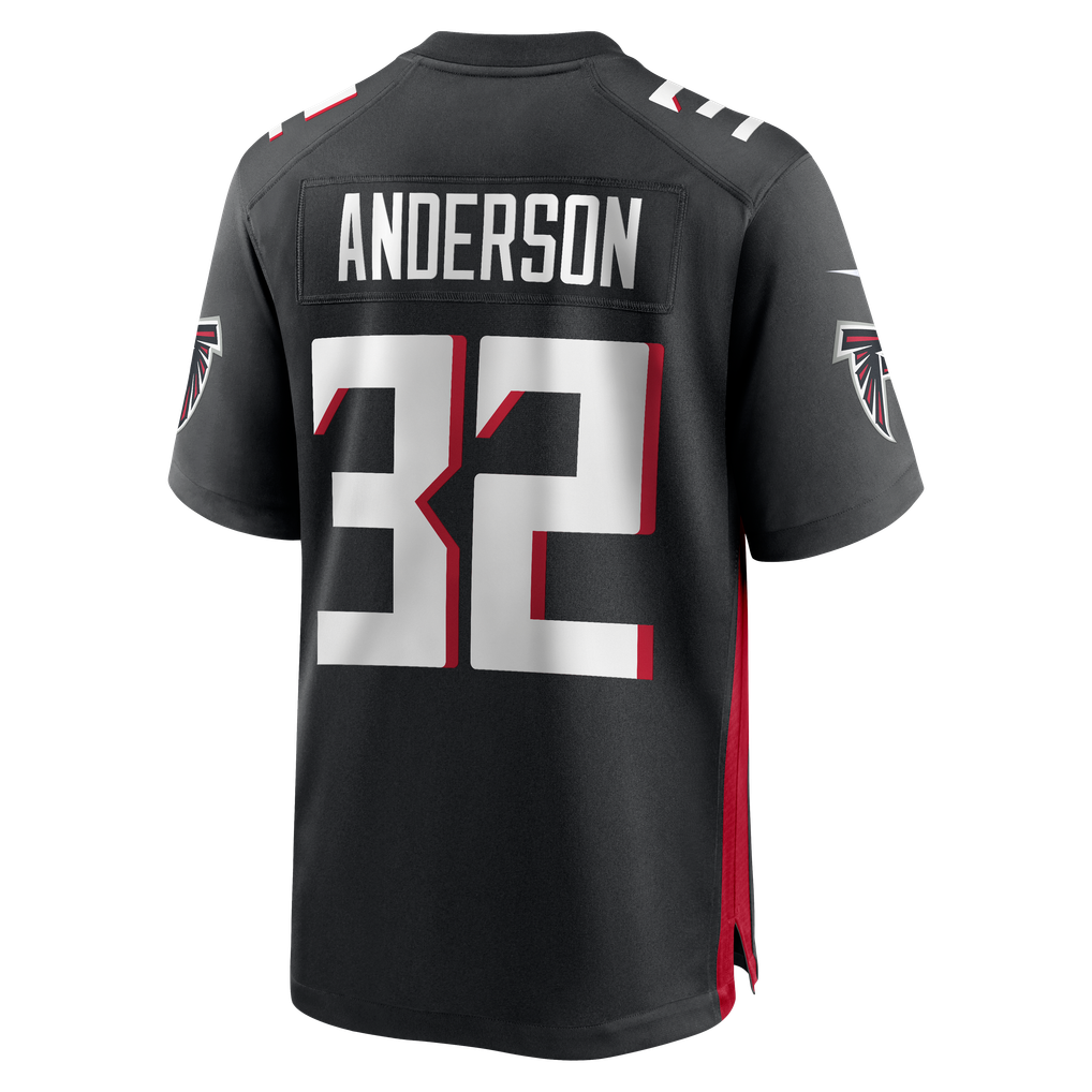 Men's Atlanta Falcons Jamal Anderson Black Game Retired Player Jersey
