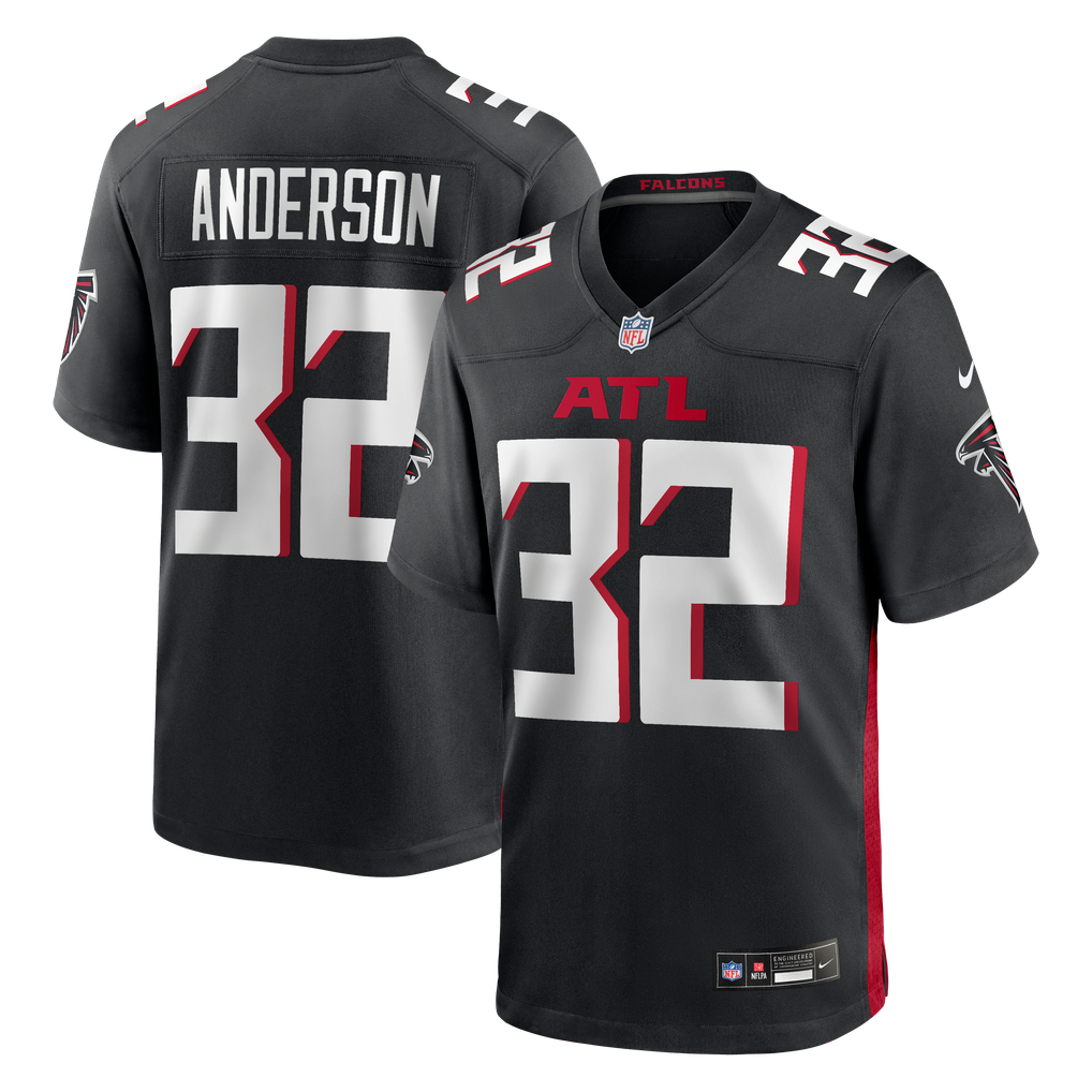 Men's Atlanta Falcons Jamal Anderson Black Game Retired Player Jersey