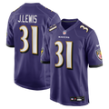 Men's Baltimore Ravens Jamal Lewis Purple Game Retired Player Jersey