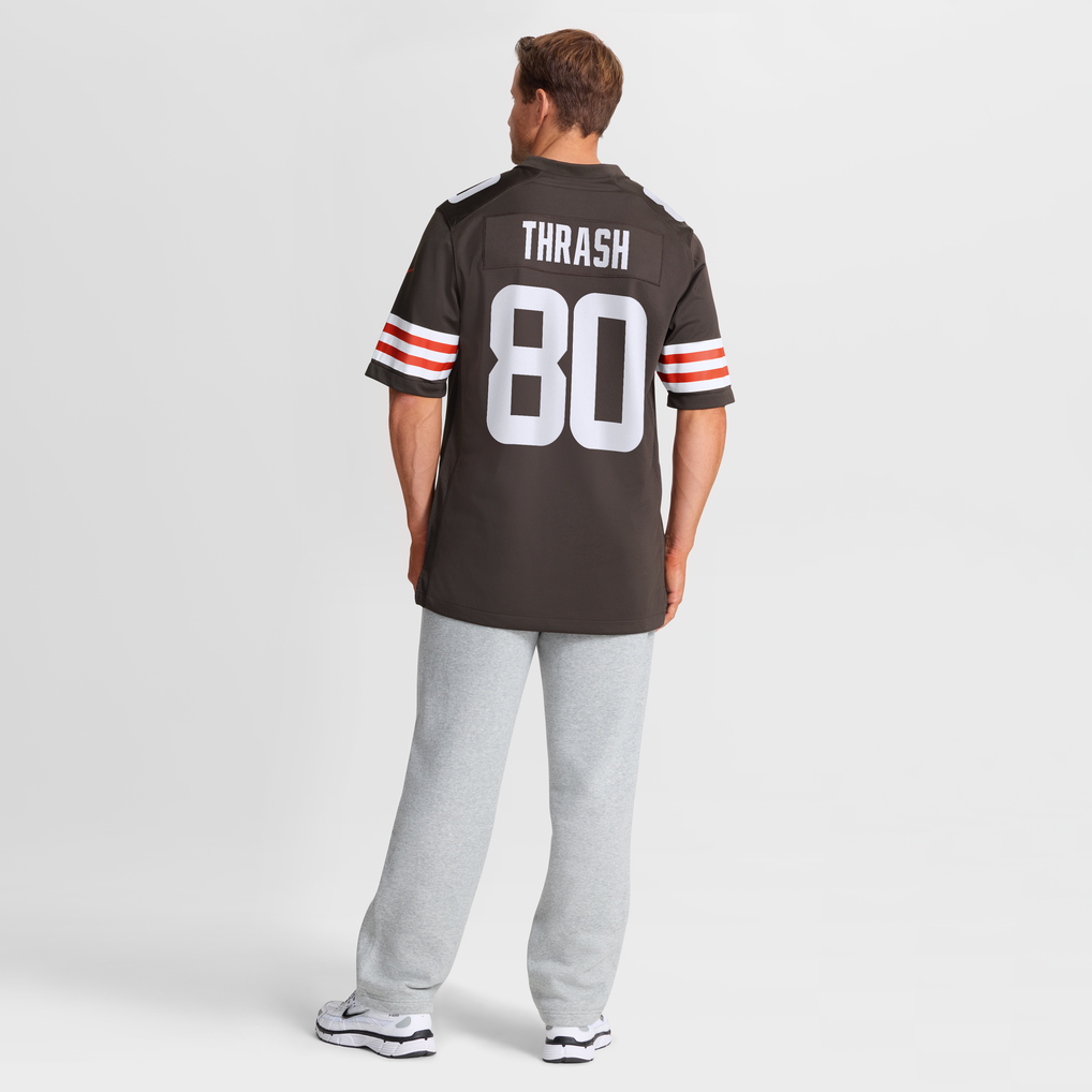 Men's Cleveland Browns Jamari Thrash Brown Team Game Jersey