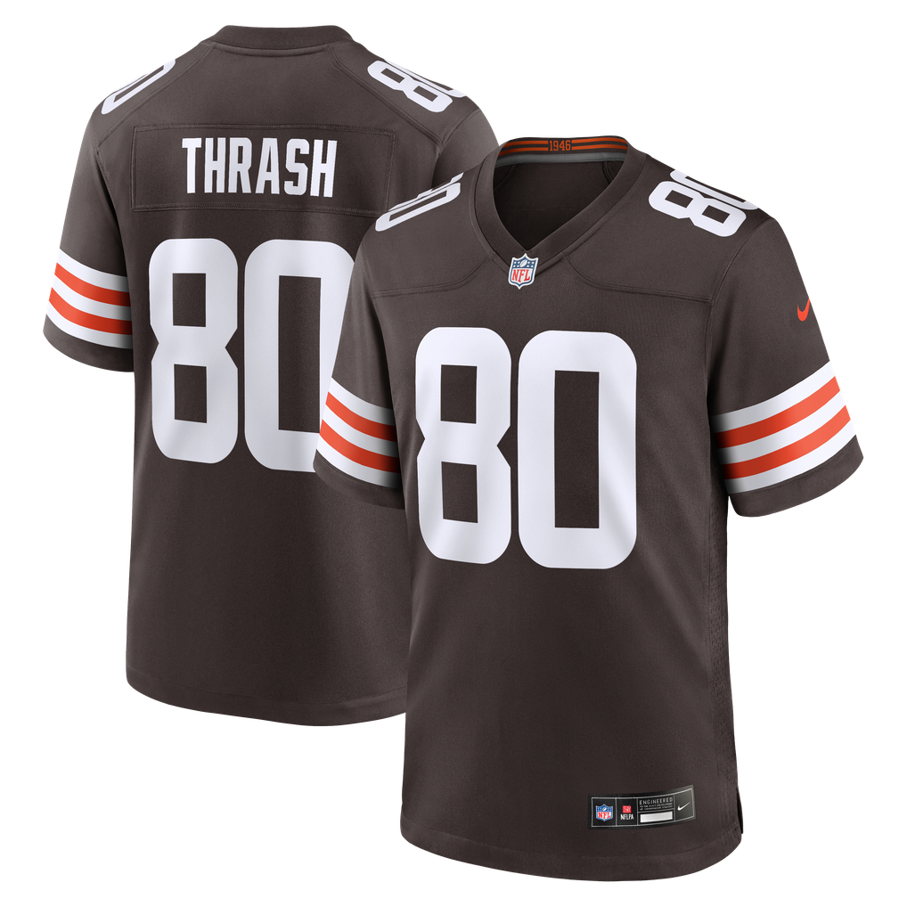 Men's Cleveland Browns Jamari Thrash Brown Team Game Jersey