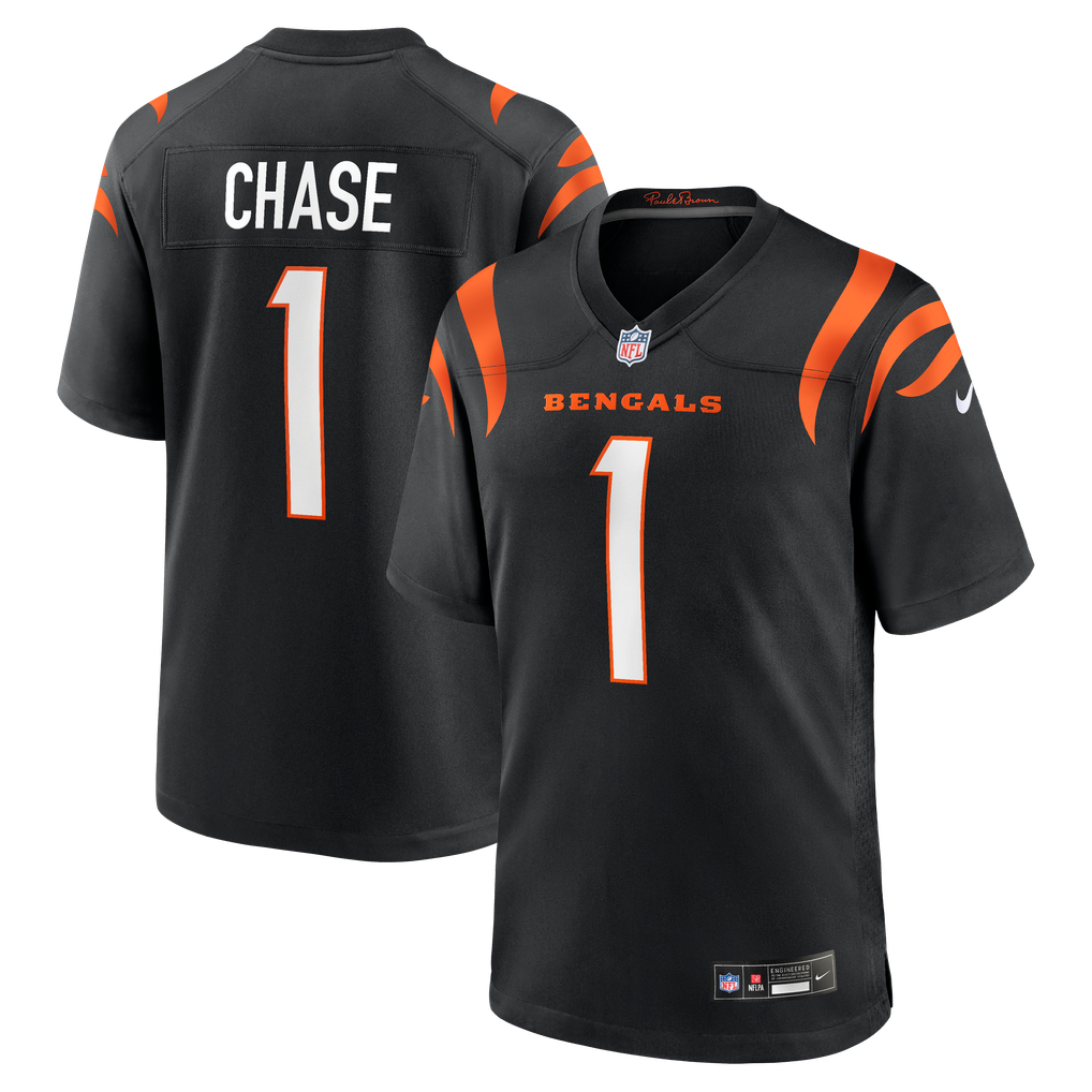 Men's Cincinnati Bengals Ja'Marr Chase Black Game Jersey